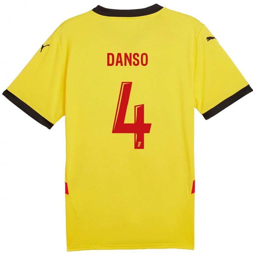Danxen Män Kevin Danso #4 Gul Röd Hemmatröja Matchtröjor 2024/25 Tröjor T-Tröja