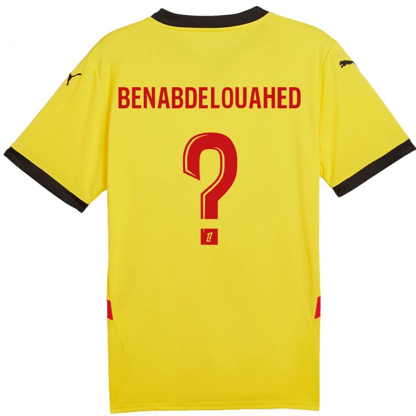Danxen Män Kaïs Benabdelouahed #0 Gul Röd Hemmatröja Matchtröjor 2024/25 Tröjor T-Tröja