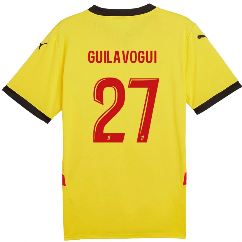Danxen Män Morgan Guilavogui #27 Gul Röd Hemmatröja Matchtröjor 2024/25 Tröjor T-Tröja