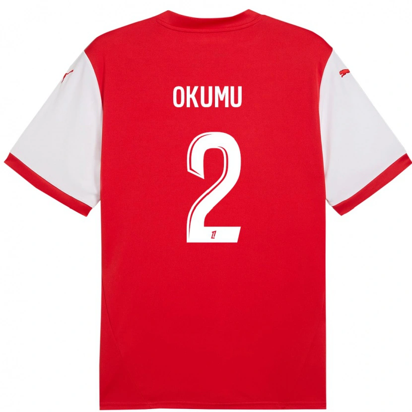 Danxen Män Joseph Okumu #2 Röd Vit Hemmatröja Matchtröjor 2024/25 Tröjor T-Tröja