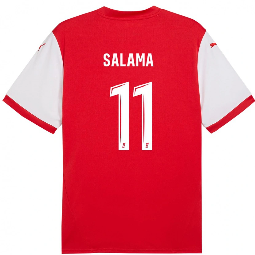 Danxen Män Amine Salama #11 Röd Vit Hemmatröja Matchtröjor 2024/25 Tröjor T-Tröja
