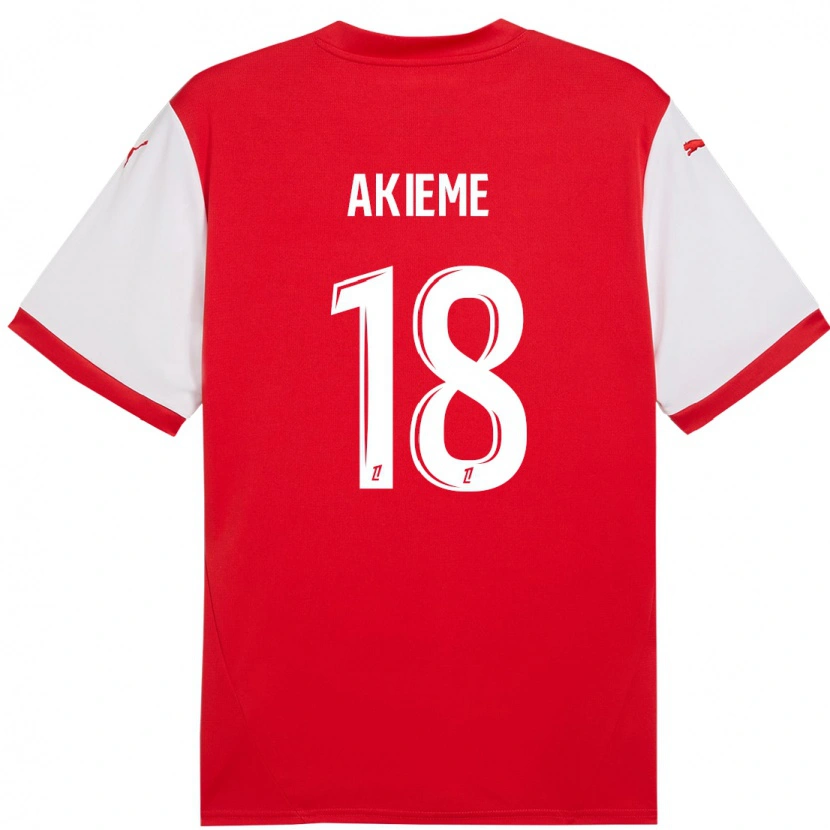 Danxen Män Sergio Akieme #18 Röd Vit Hemmatröja Matchtröjor 2024/25 Tröjor T-Tröja