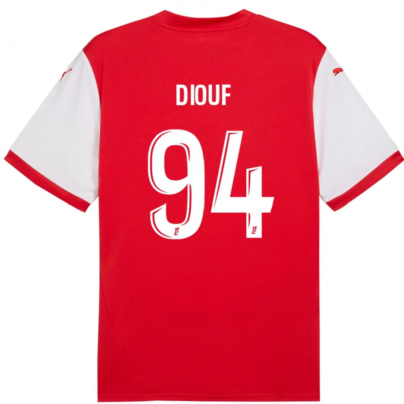 Danxen Män Yehvann Diouf #94 Röd Vit Hemmatröja Matchtröjor 2024/25 Tröjor T-Tröja