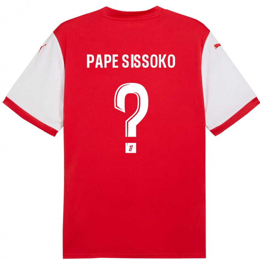 Danxen Män Niama Pape Sissoko #0 Röd Vit Hemmatröja Matchtröjor 2024/25 Tröjor T-Tröja