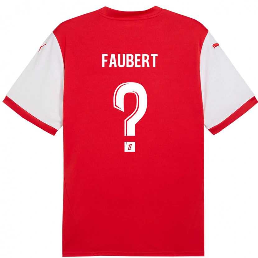 Danxen Män Noam Faubert #0 Röd Vit Hemmatröja Matchtröjor 2024/25 Tröjor T-Tröja