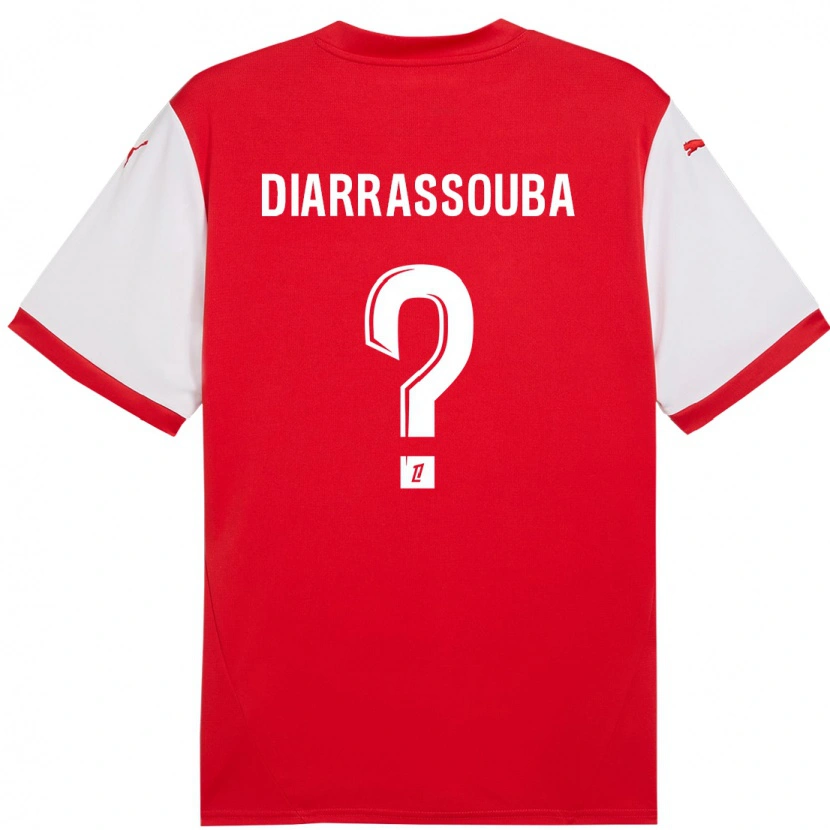 Danxen Män Tidiane Diarrassouba #0 Röd Vit Hemmatröja Matchtröjor 2024/25 Tröjor T-Tröja