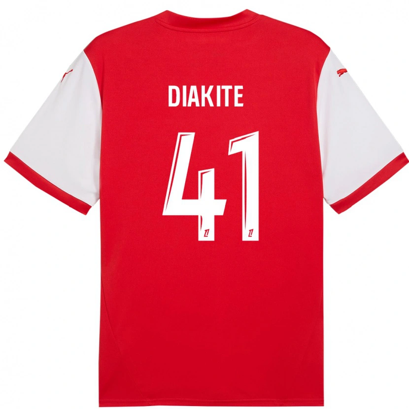 Danxen Män Ibrahim Diakité #41 Röd Vit Hemmatröja Matchtröjor 2024/25 Tröjor T-Tröja