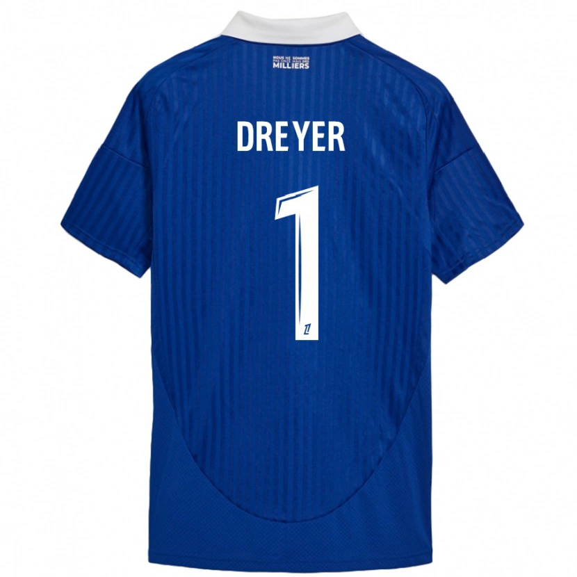 Danxen Män Matthieu Dreyer #1 Blå Vit Hemmatröja Matchtröjor 2024/25 Tröjor T-Tröja