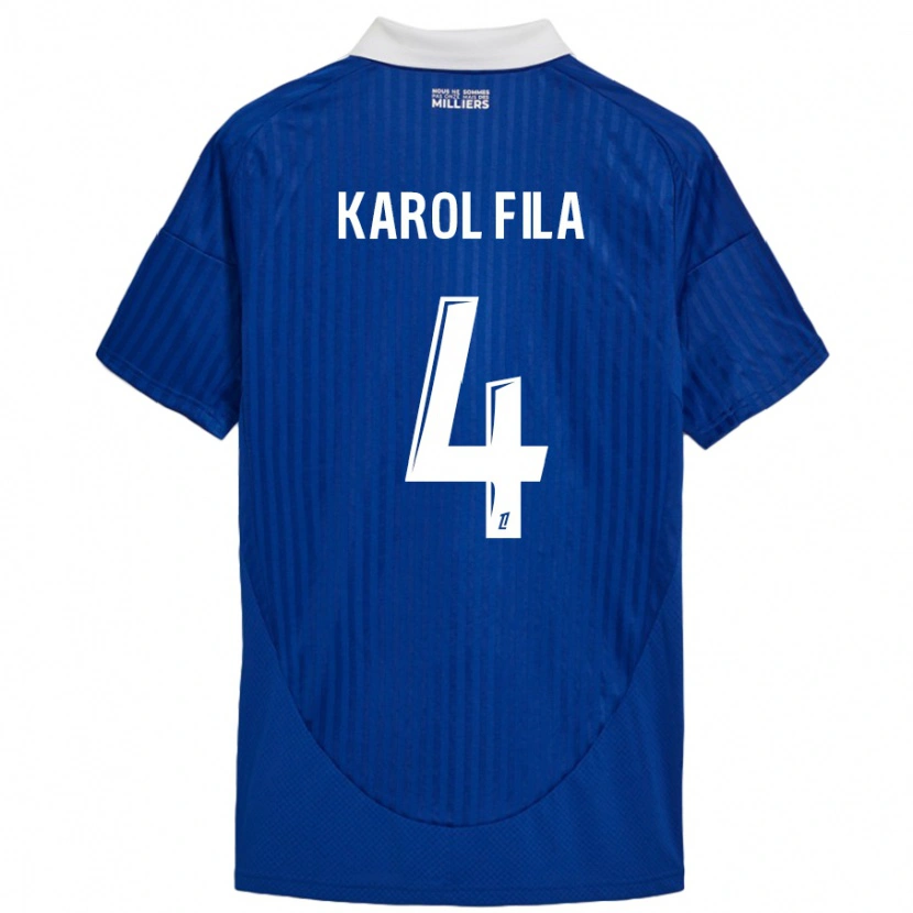 Danxen Män Karol Fila #4 Blå Vit Hemmatröja Matchtröjor 2024/25 Tröjor T-Tröja