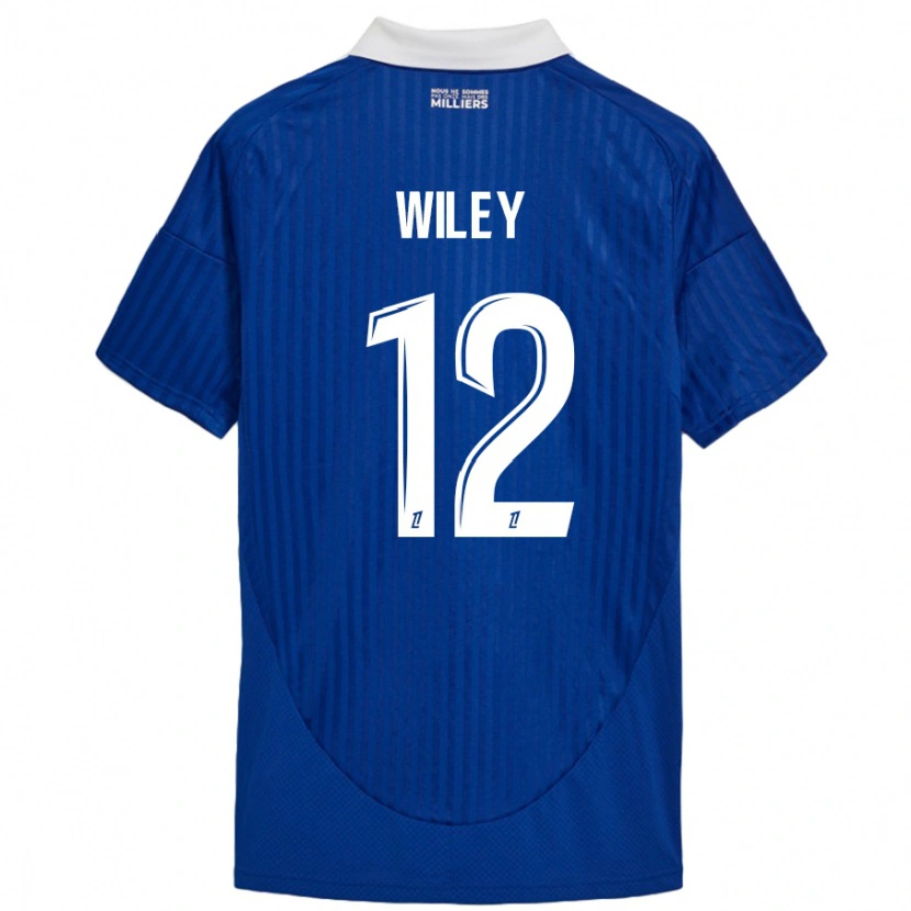 Danxen Män Caleb Wiley #12 Blå Vit Hemmatröja Matchtröjor 2024/25 Tröjor T-Tröja