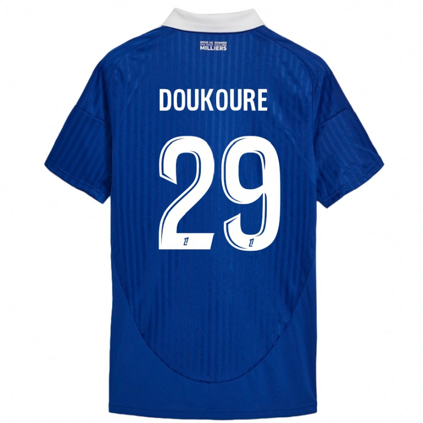 Danxen Män Ismaël Doukouré #29 Blå Vit Hemmatröja Matchtröjor 2024/25 Tröjor T-Tröja