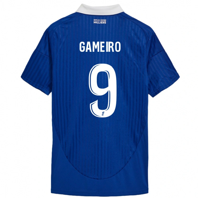 Danxen Män Kévin Gameiro #9 Blå Vit Hemmatröja Matchtröjor 2024/25 Tröjor T-Tröja
