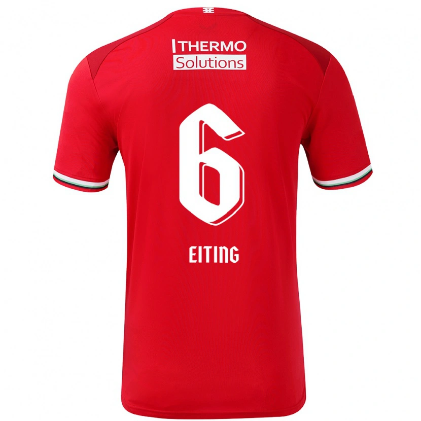Danxen Män Carel Eiting #6 Röd Vit Hemmatröja Matchtröjor 2024/25 Tröjor T-Tröja