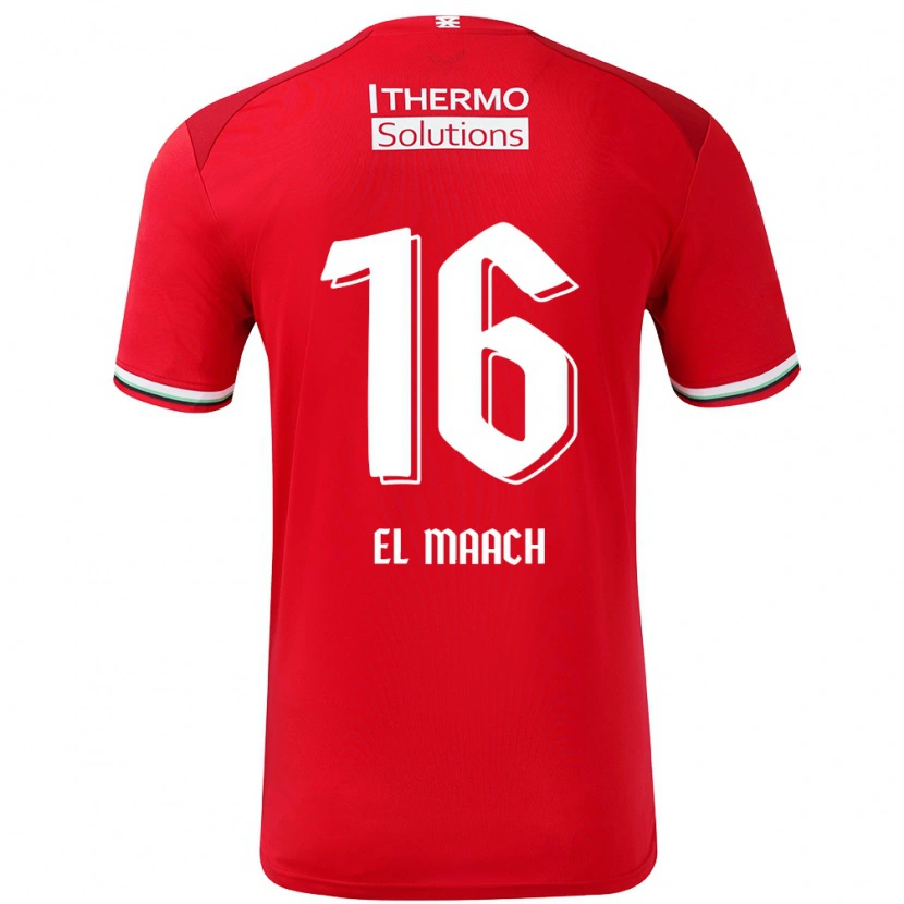 Danxen Män Issam El Maach #16 Röd Vit Hemmatröja Matchtröjor 2024/25 Tröjor T-Tröja