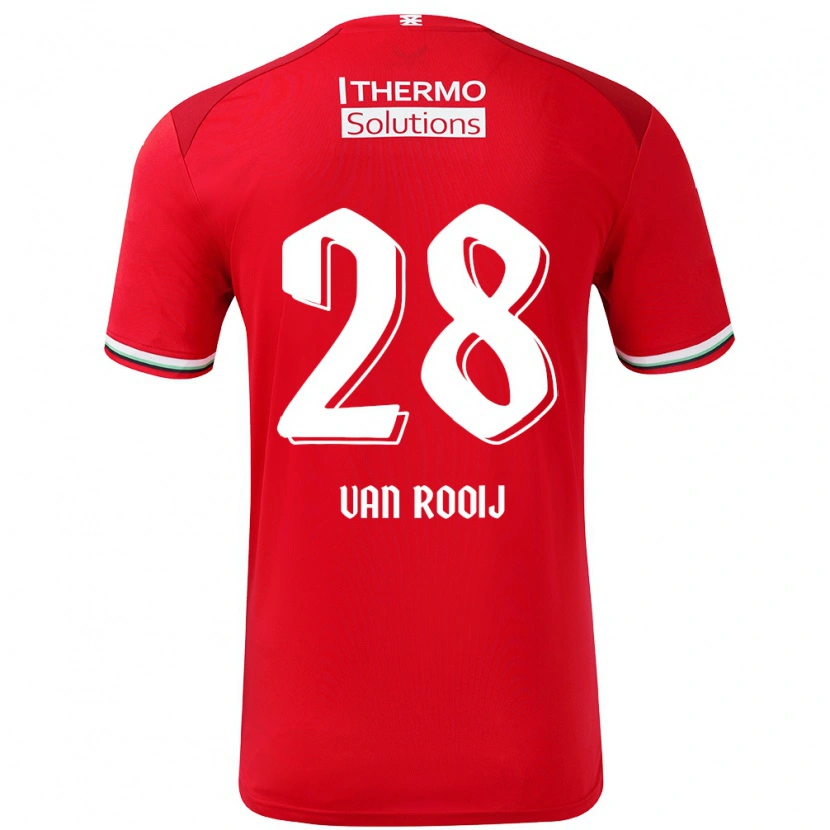Danxen Män Bart Van Rooij #28 Röd Vit Hemmatröja Matchtröjor 2024/25 Tröjor T-Tröja