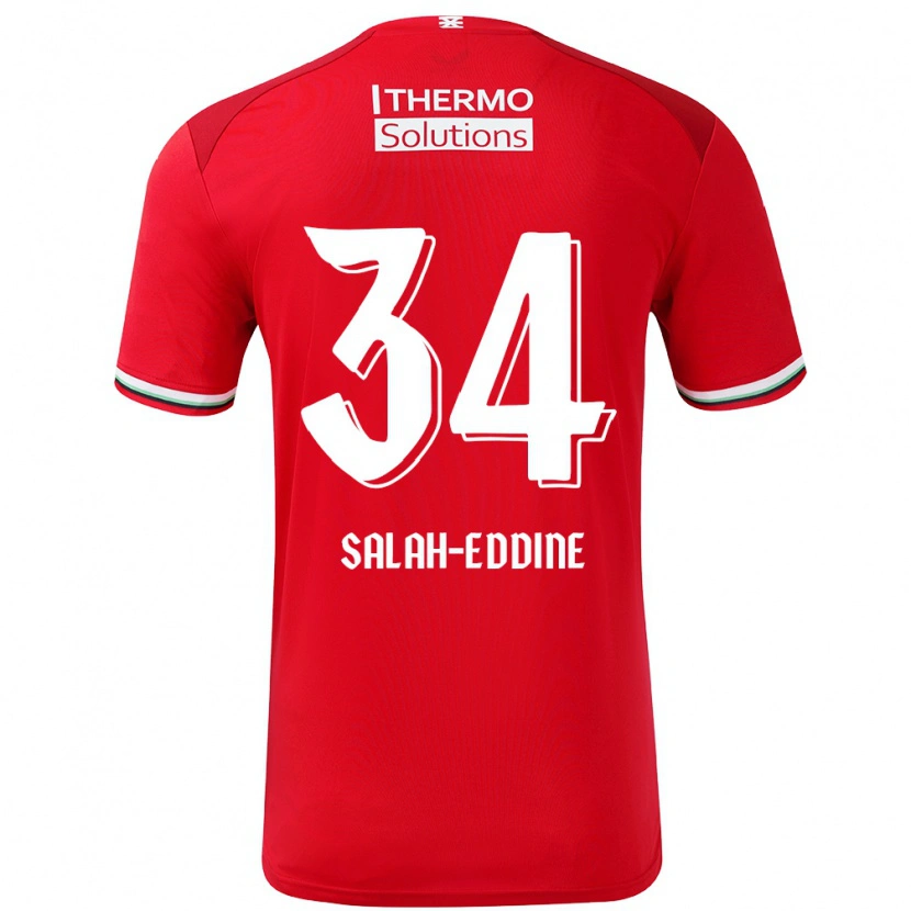 Danxen Män Anass Salah-Eddine #34 Röd Vit Hemmatröja Matchtröjor 2024/25 Tröjor T-Tröja