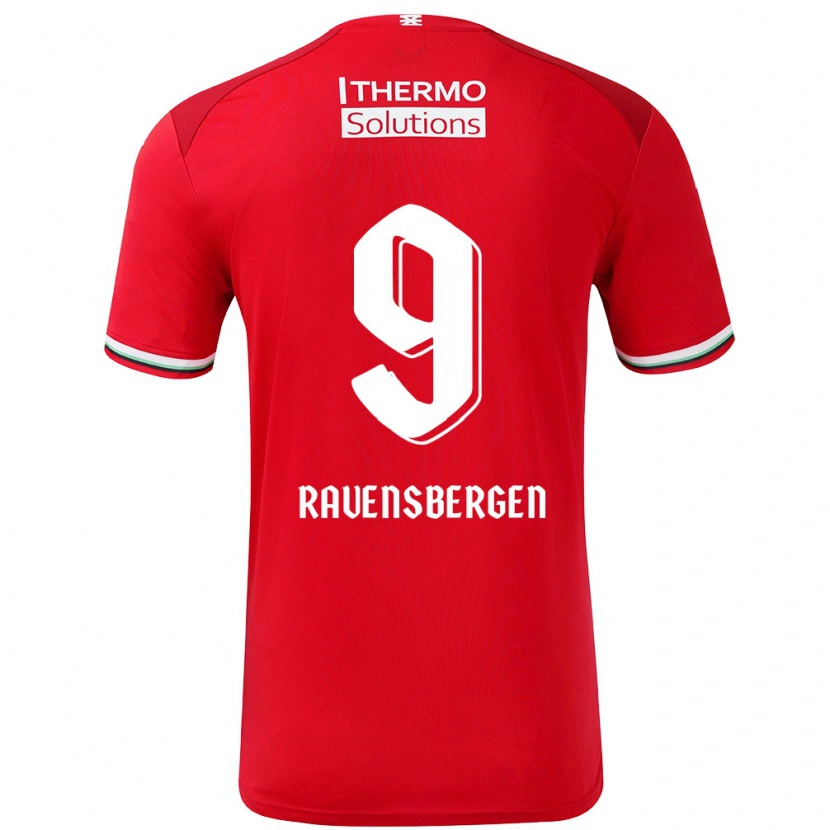 Danxen Män Jaimy Ravensbergen #9 Röd Vit Hemmatröja Matchtröjor 2024/25 Tröjor T-Tröja