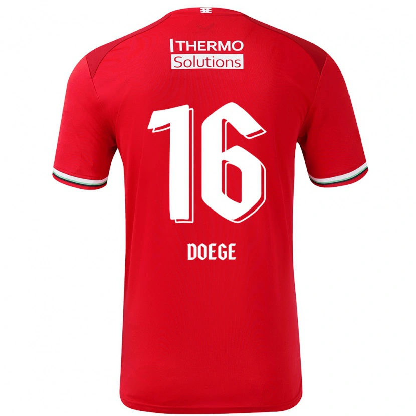 Danxen Män Leonie Doege #16 Röd Vit Hemmatröja Matchtröjor 2024/25 Tröjor T-Tröja