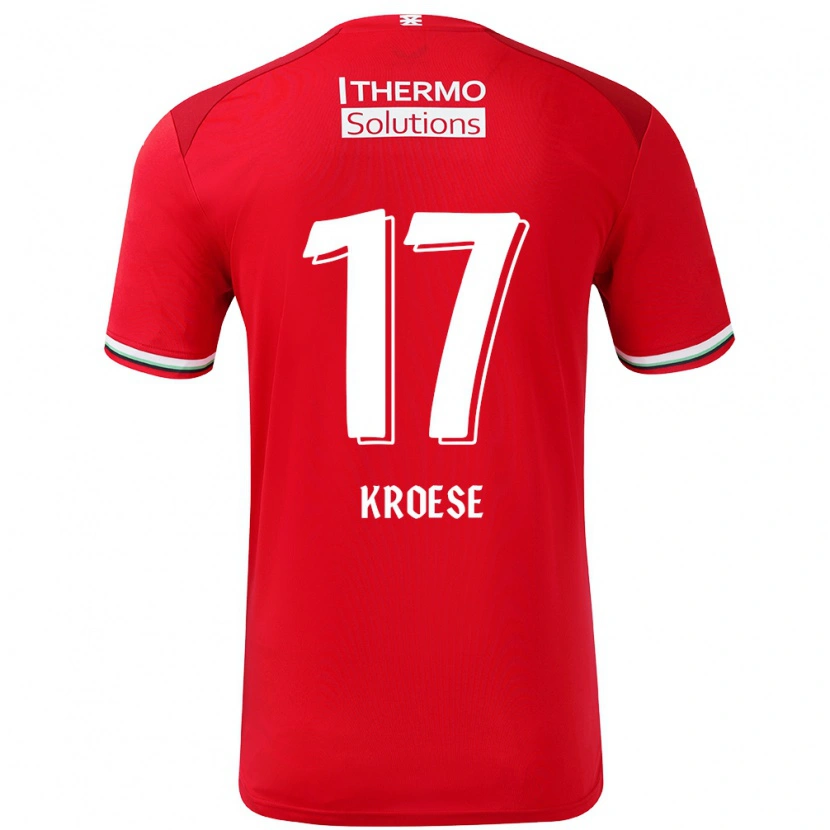 Danxen Män Fieke Kroese #17 Röd Vit Hemmatröja Matchtröjor 2024/25 Tröjor T-Tröja