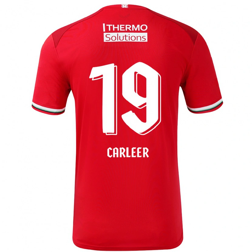 Danxen Män Lieske Carleer #19 Röd Vit Hemmatröja Matchtröjor 2024/25 Tröjor T-Tröja