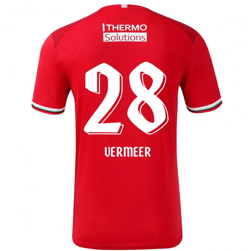 Danxen Män Sofie Vermeer #28 Röd Vit Hemmatröja Matchtröjor 2024/25 Tröjor T-Tröja