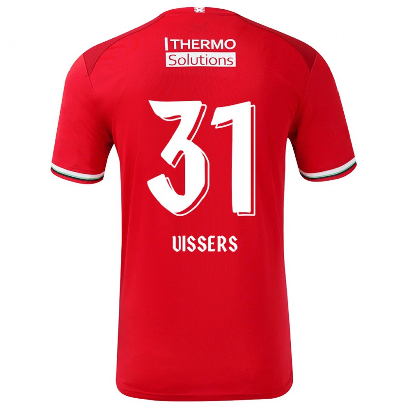Danxen Män Kiki Vissers #31 Röd Vit Hemmatröja Matchtröjor 2024/25 Tröjor T-Tröja