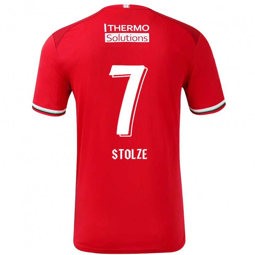 Danxen Män Anna-Lena Stolze #7 Röd Vit Hemmatröja Matchtröjor 2024/25 Tröjor T-Tröja