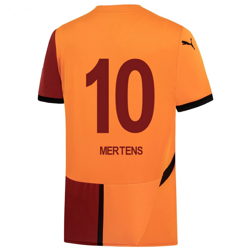 Danxen Män Dries Mertens #10 Gul Röd Hemmatröja Matchtröjor 2024/25 Tröjor T-Tröja