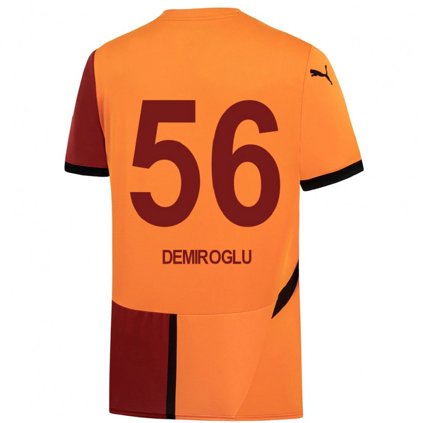Danxen Män Baran Demiroğlu #56 Gul Röd Hemmatröja Matchtröjor 2024/25 Tröjor T-Tröja