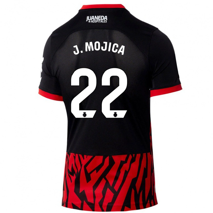 Danxen Män Johan Mojica #22 Svart Röd Hemmatröja Matchtröjor 2024/25 Tröjor T-Tröja