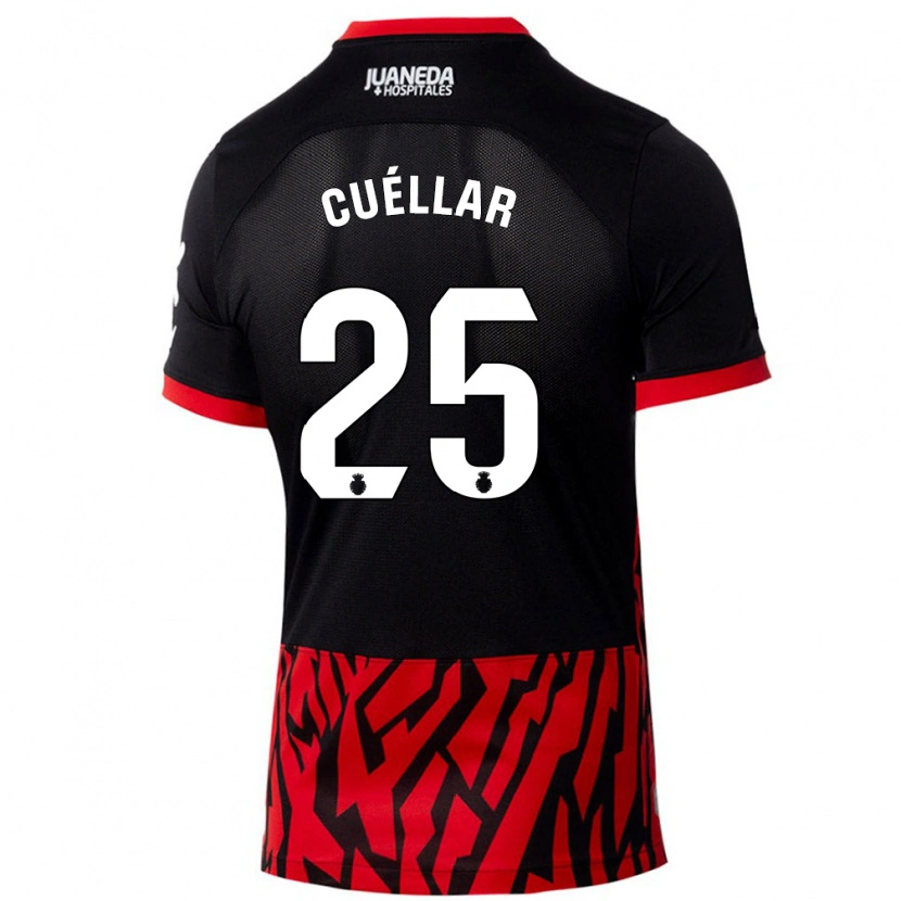 Danxen Män Iván Cuéllar #25 Svart Röd Hemmatröja Matchtröjor 2024/25 Tröjor T-Tröja