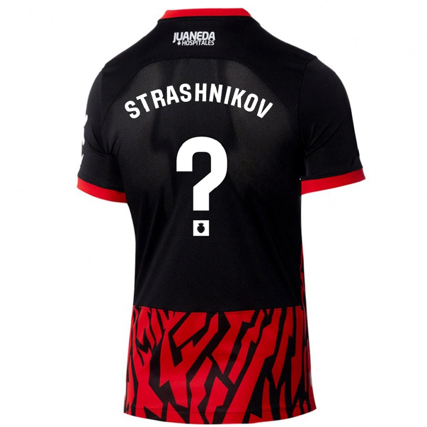 Danxen Män Nikolay Strashnikov #0 Svart Röd Hemmatröja Matchtröjor 2024/25 Tröjor T-Tröja