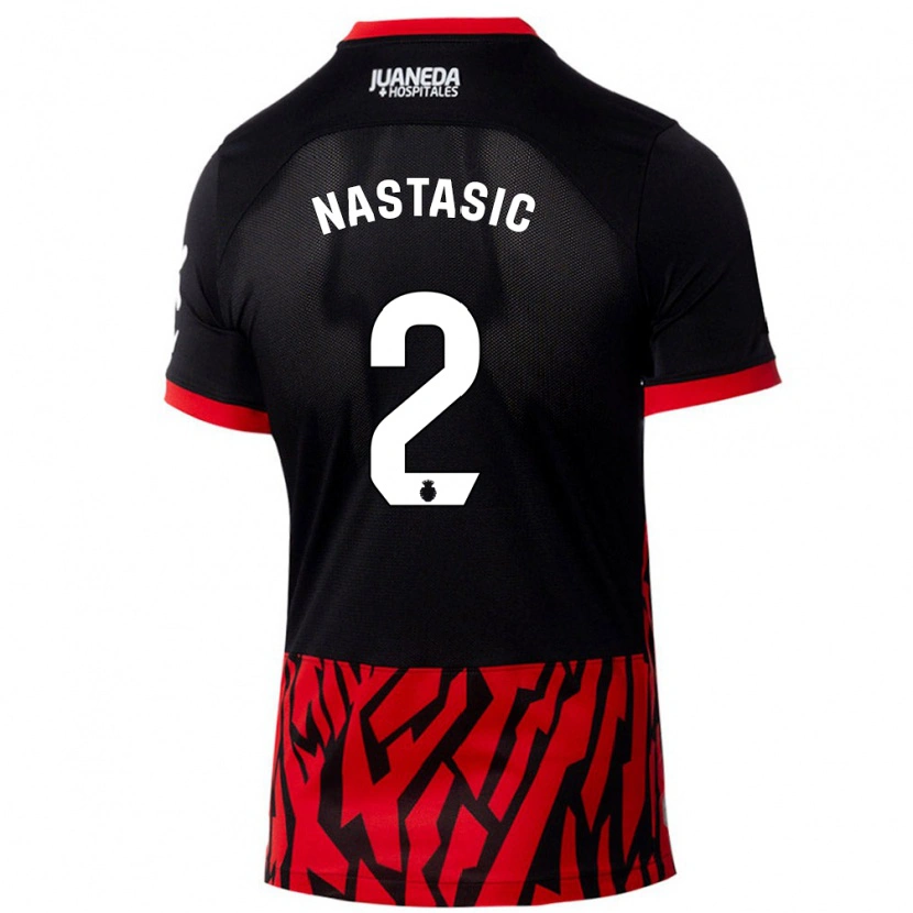 Danxen Män Matija Nastasic #2 Svart Röd Hemmatröja Matchtröjor 2024/25 Tröjor T-Tröja