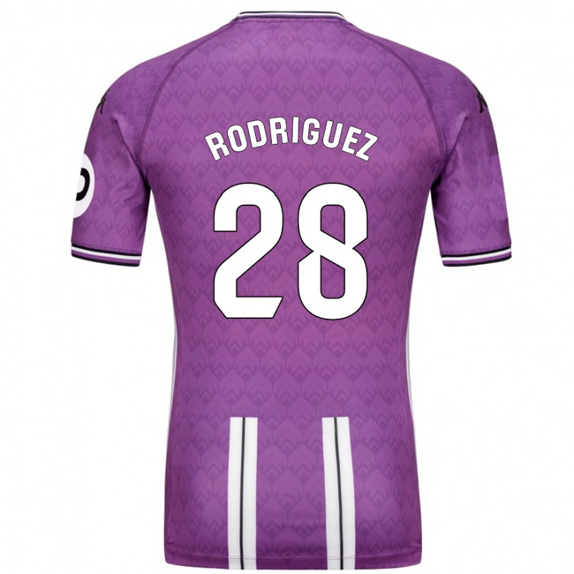 Danxen Män Yago Rodríguez #28 Lila Vit Hemmatröja Matchtröjor 2024/25 Tröjor T-Tröja