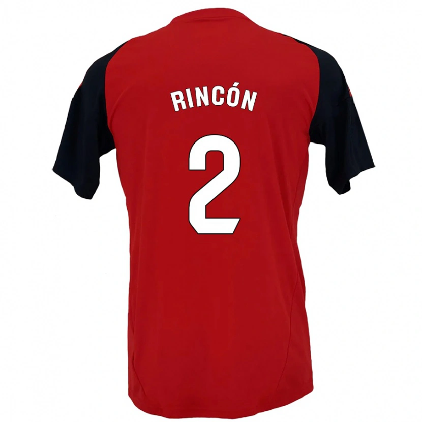 Danxen Män Hugo Rincón #2 Röd Svart Hemmatröja Matchtröjor 2024/25 Tröjor T-Tröja