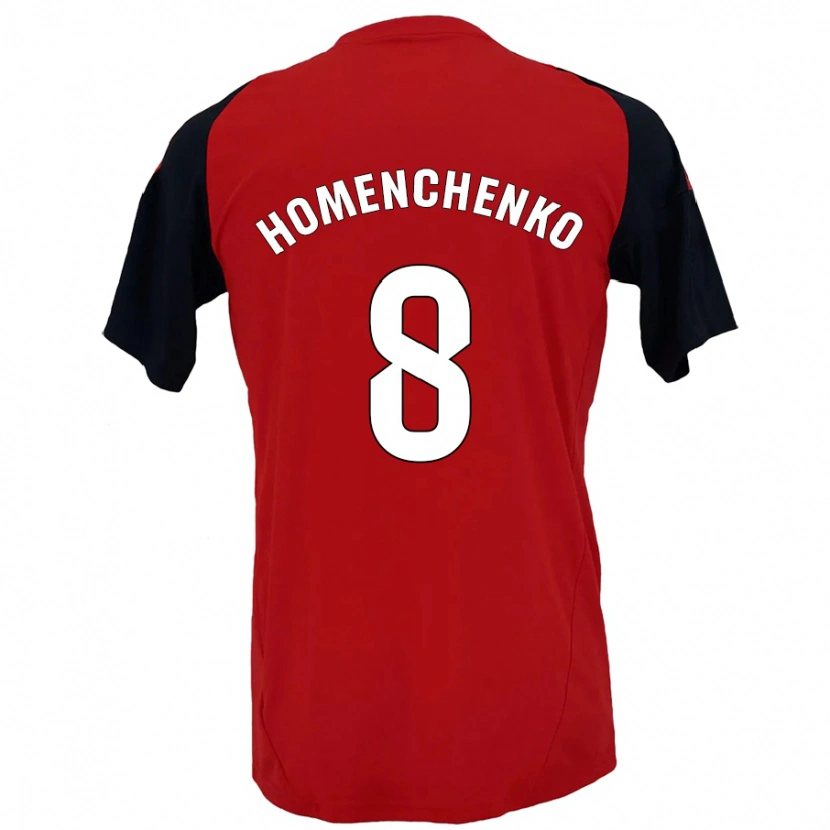 Danxen Män Santiago Homenchenko #8 Röd Svart Hemmatröja Matchtröjor 2024/25 Tröjor T-Tröja