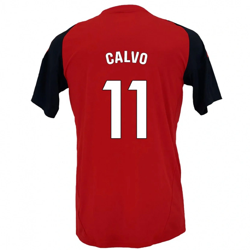 Danxen Män Álex Calvo #11 Röd Svart Hemmatröja Matchtröjor 2024/25 Tröjor T-Tröja