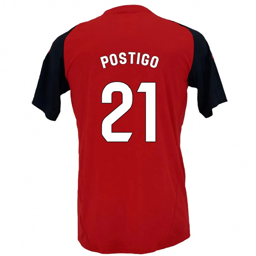 Danxen Män Sergio Postigo #21 Röd Svart Hemmatröja Matchtröjor 2024/25 Tröjor T-Tröja