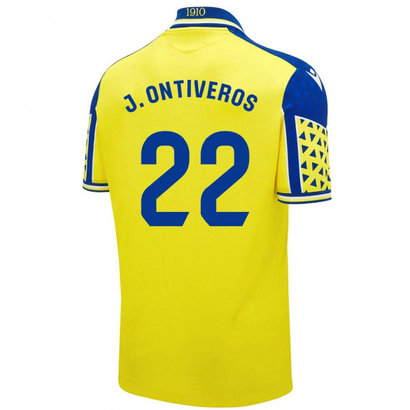 Danxen Män Javi Ontiveros #22 Gul Blå Hemmatröja Matchtröjor 2024/25 Tröjor T-Tröja