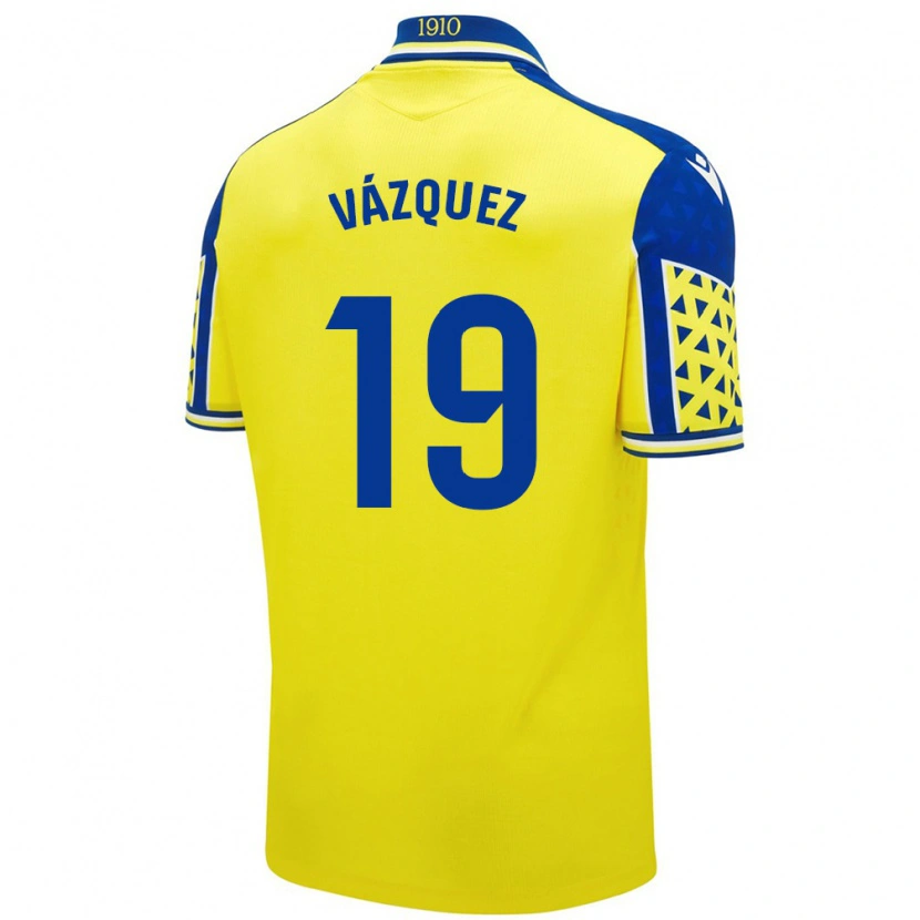 Danxen Män Borja Vázquez #19 Gul Blå Hemmatröja Matchtröjor 2024/25 Tröjor T-Tröja
