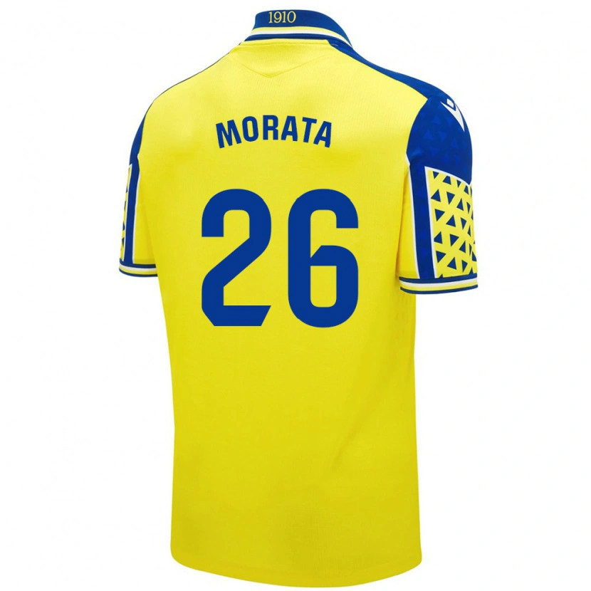 Danxen Män Álex Morata #26 Gul Blå Hemmatröja Matchtröjor 2024/25 Tröjor T-Tröja