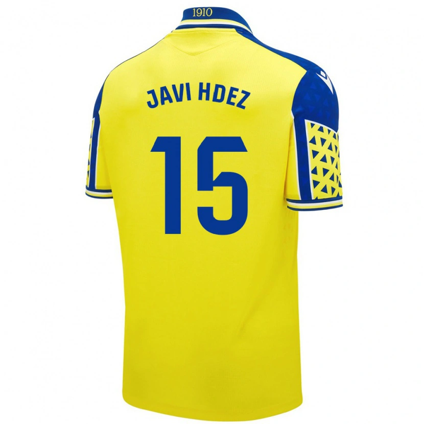 Danxen Män Javi Hernández #15 Gul Blå Hemmatröja Matchtröjor 2024/25 Tröjor T-Tröja