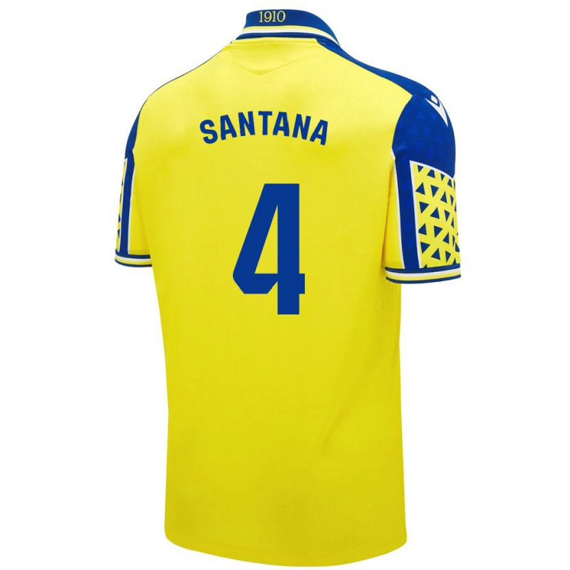 Danxen Män María Del Carmen Santana Vázquez #4 Gul Blå Hemmatröja Matchtröjor 2024/25 Tröjor T-Tröja
