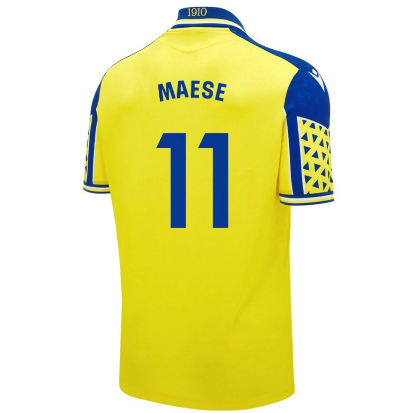 Danxen Män María Del Carmen Maese Gaitán #11 Gul Blå Hemmatröja Matchtröjor 2024/25 Tröjor T-Tröja