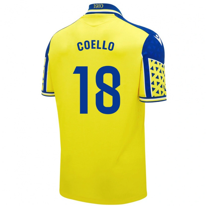 Danxen Män María Del Carmen Coello Vidal #18 Gul Blå Hemmatröja Matchtröjor 2024/25 Tröjor T-Tröja