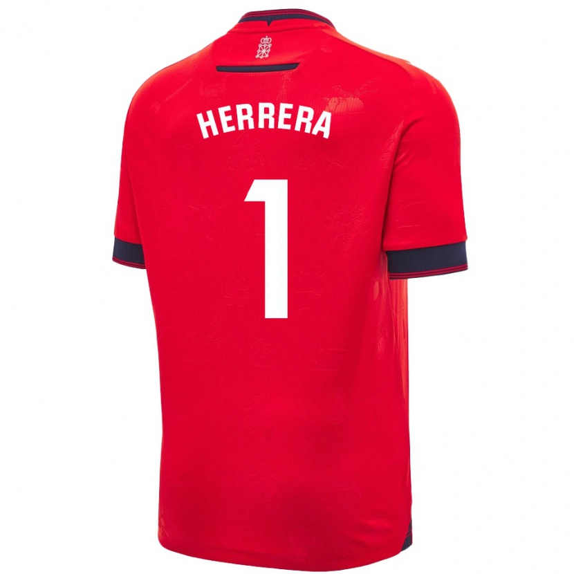 Danxen Män Sergio Herrera #1 Röd Vit Hemmatröja Matchtröjor 2024/25 Tröjor T-Tröja