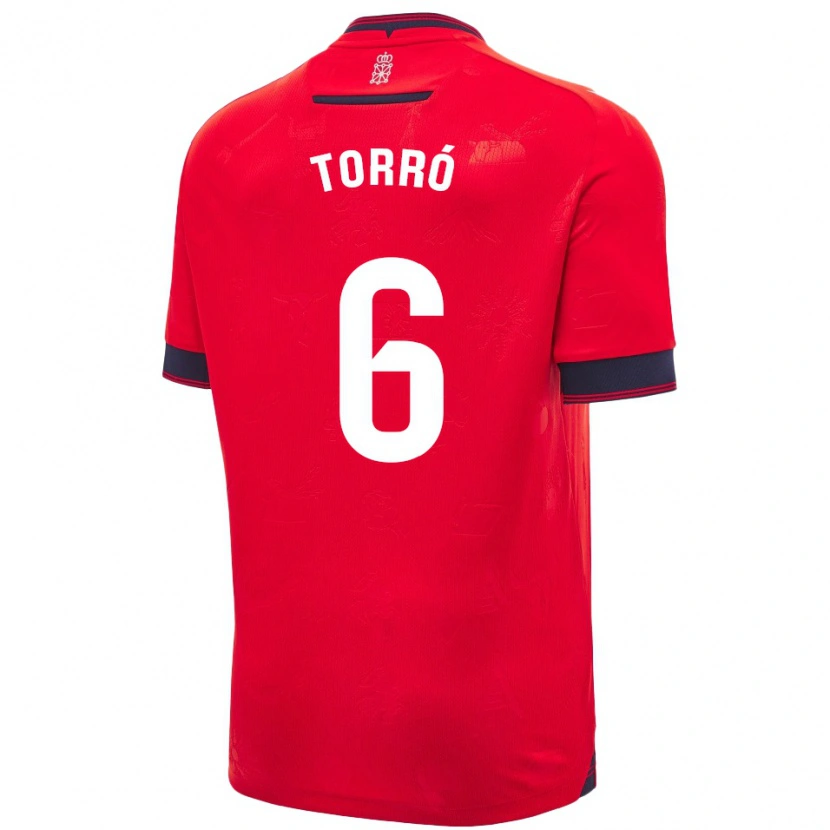 Danxen Män Lucas Torró #6 Röd Vit Hemmatröja Matchtröjor 2024/25 Tröjor T-Tröja