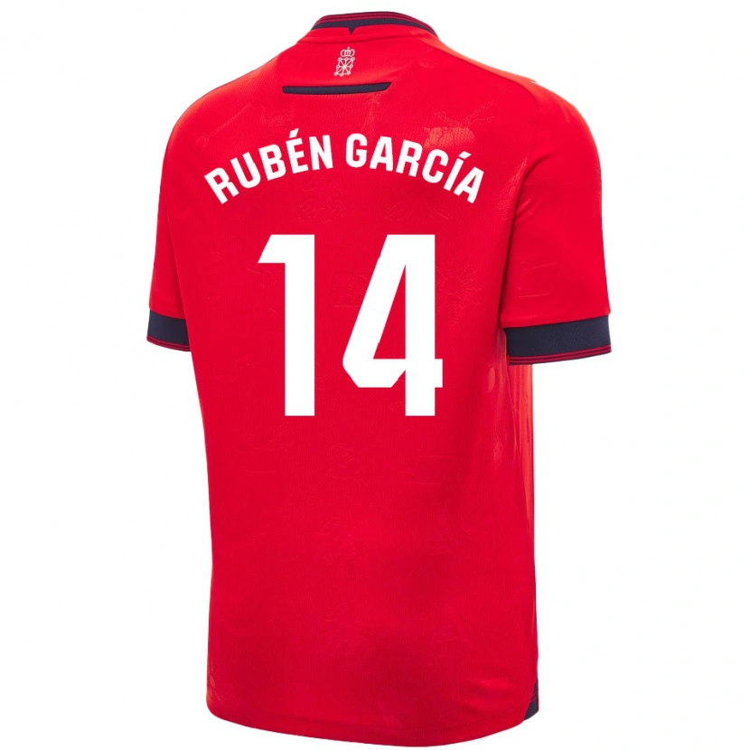 Danxen Män Rubén García #14 Röd Vit Hemmatröja Matchtröjor 2024/25 Tröjor T-Tröja