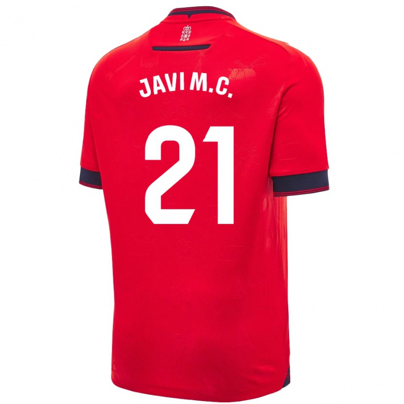 Danxen Män Javi Martínez #21 Röd Vit Hemmatröja Matchtröjor 2024/25 Tröjor T-Tröja