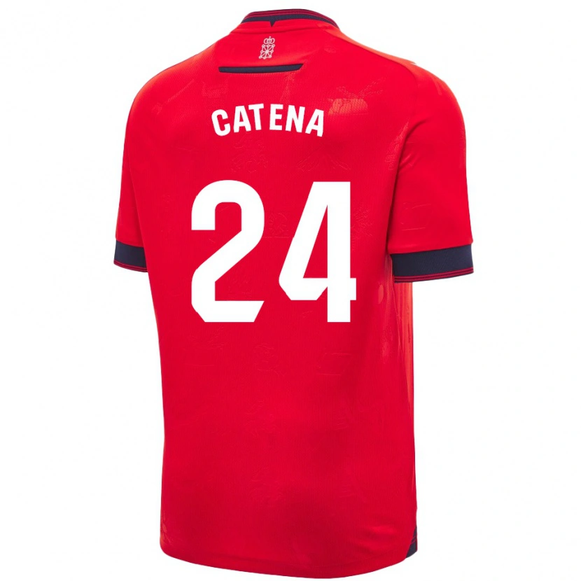 Danxen Män Alejandro Catena #24 Röd Vit Hemmatröja Matchtröjor 2024/25 Tröjor T-Tröja